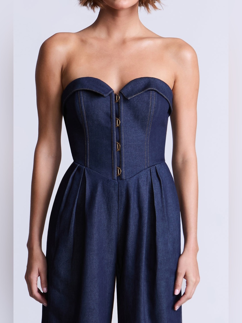 BCBGMAXAZRIA Savannah Jumpsuit Raw Denim Size 4 - Picture 7 of 16